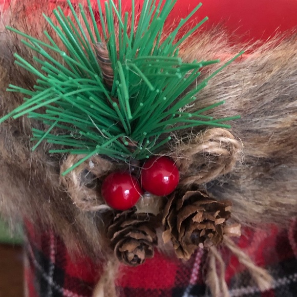 NWT 3 decorative Christmas plaid hangable fillable booties - Picture 7 of 14